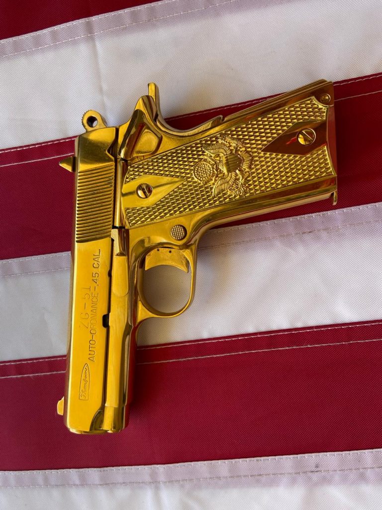 fully gold plated thompson auto ordnance pit bull zg-51