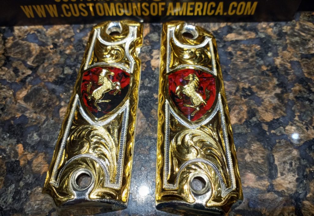 Custom Grips for 1911 Handgun 24K Gold American Golden Gun