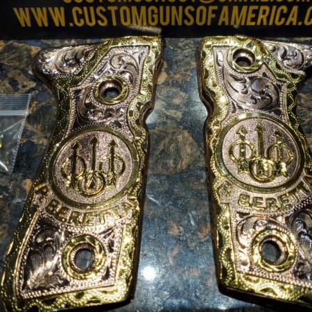 Grips for Beretta 92FS - gold and purple