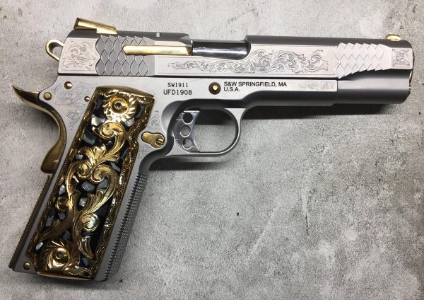 Custom Grips W24 Carat Gold Plating For Sandw 1911 American Golden Gun 7252