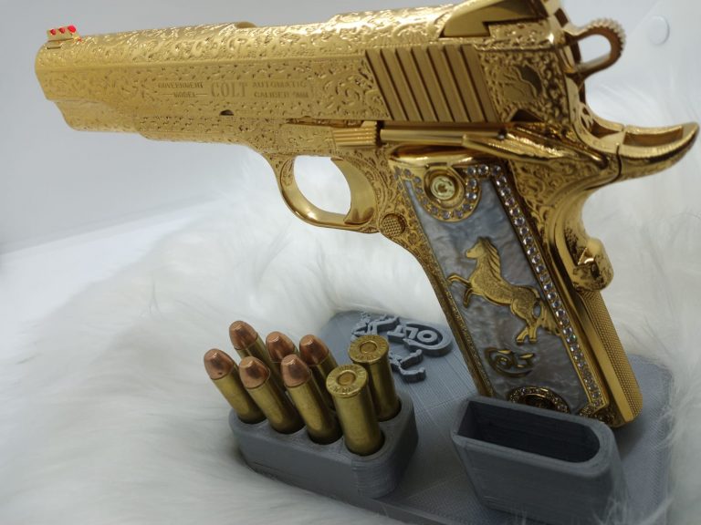 Gold Colt 1911 Caliber 9mm - American Golden Gun